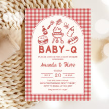 Convite de Churrasco Casal Baby Shower Baby Q
