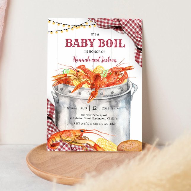 Convite de Churrasco de Baby Shower de Mariscos Cr (Criador carregado)