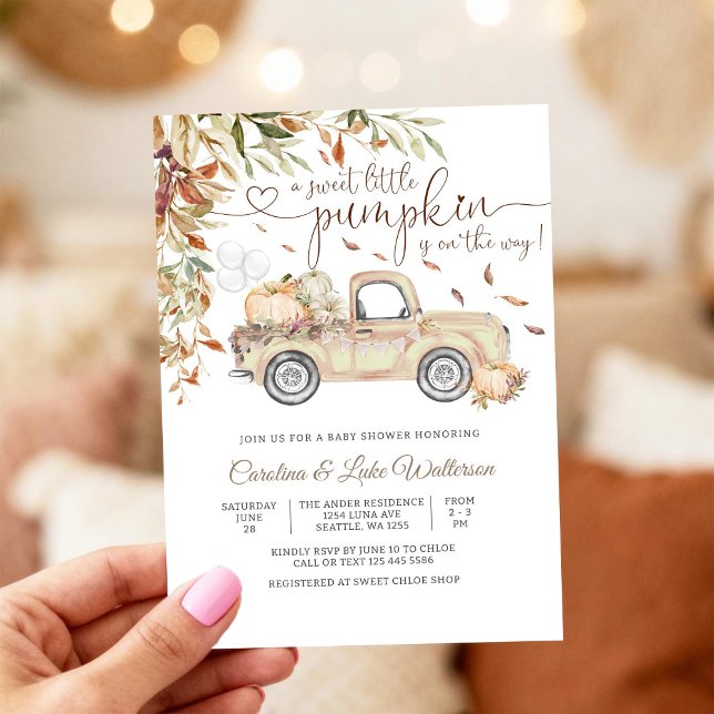 Convite de Churrasco de Bebê Abóbora de Outono (Criador carregado)