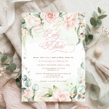 Convite de Churrasco de Bebê Baby in Bloom Blush F