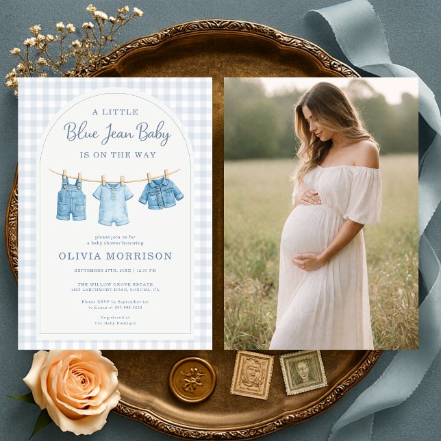 Convite de Churrasco de Bebê Blue Jean Baby  (Criador carregado)