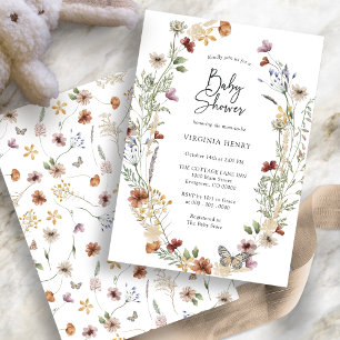 Convite de Churrasco de Bebê Boho Floral