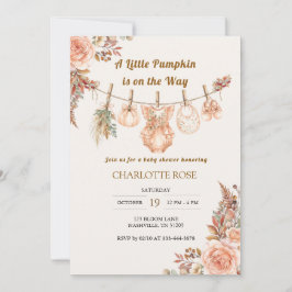 Convite de Churrasco de Bebê Boho Floral Little Pu