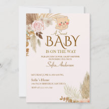 Convite de Churrasco de Bebê Boho Pampas