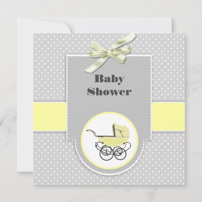 Convite de Churrasco de Bebê Cinza e Amarelo (Verso)
