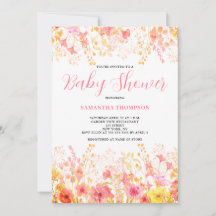 Convite de Churrasco de Bebê com Aquarela Floral R