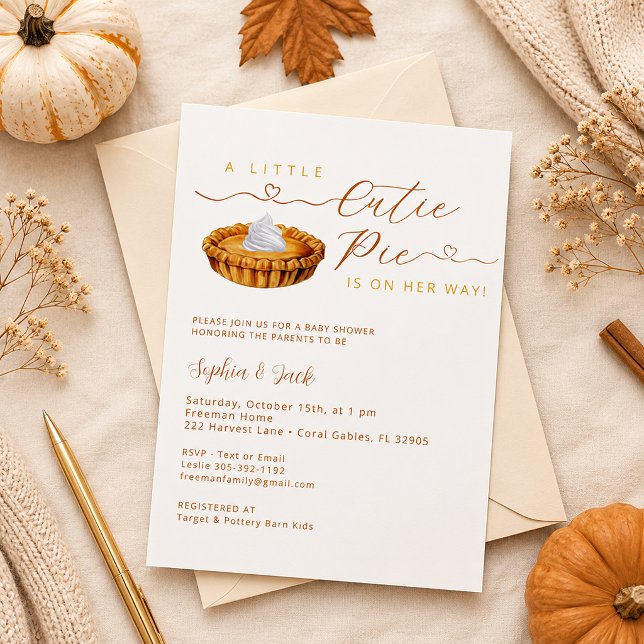 Convite de Churrasco de Bebê de Ação de Graças Cut (Autumn baby shower invitation)