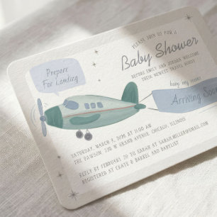 Convite de Churrasco de Bebê de Viagem de Avião