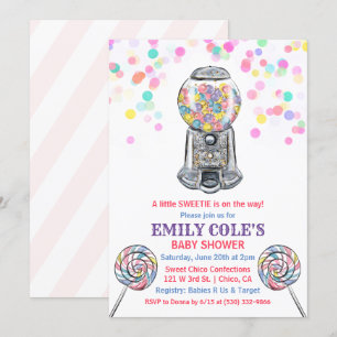 Convite de Churrasco de Bebê Doce Bala Gumball
