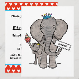 Convite de Churrasco de Bebê Elefante Fofo Persona