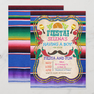 Convite de Churrasco de Bebê Fiesta Mexicana