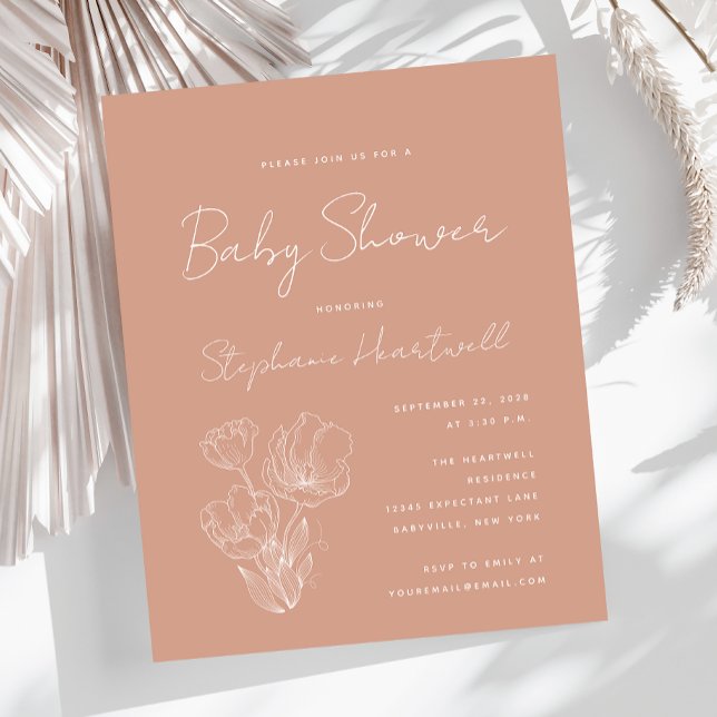 Convite de Churrasco de Bebê Floral Boho Orçamento (Criador carregado)