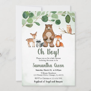 Convite de Churrasco de Bebê Greenery Woodland