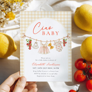 Convite de Churrasco de Bebê Italiano Ciao Baby