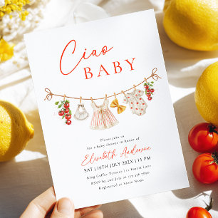 Convite de Churrasco de Bebê Italiano Ciao Baby
