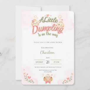 Convite de Churrasco de Bebê Kawaii Little Dumplin