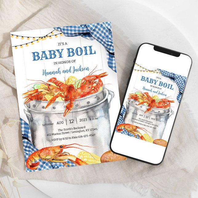 Convite de Churrasco de Bebê Lagostim Boil de Frut (Criador carregado)