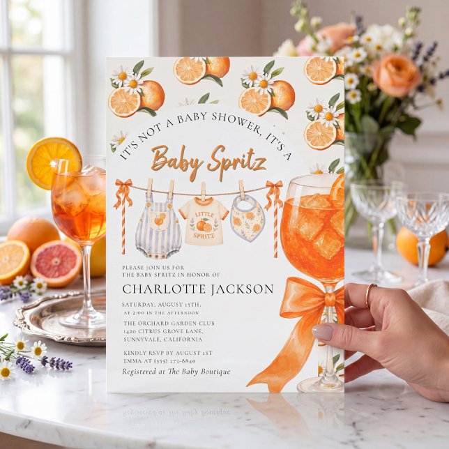 Convite de Churrasco de Bebê Laranja Cítrico Baby  (Criador carregado)