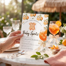 Convite de Churrasco de Bebê Laranja Citrus Baby S