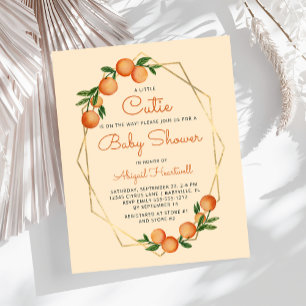 Convite de Churrasco de Bebê Laranja Pastel Little