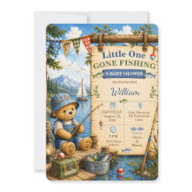 Convite de Churrasco de Bebê Little One Gone Fishi