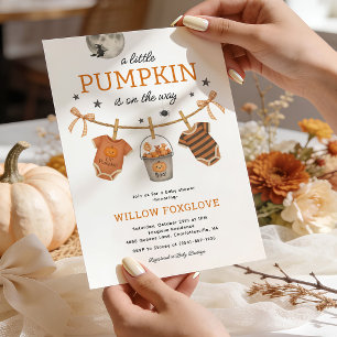Convite de Churrasco de Bebê Little Pumpkin Plaid