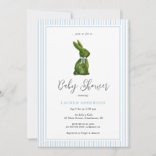 Convite de Churrasco de Bebê Menino Bunny Topiary