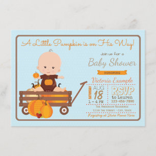 Convite de Churrasco de Bebê Menino Little Pumpkin