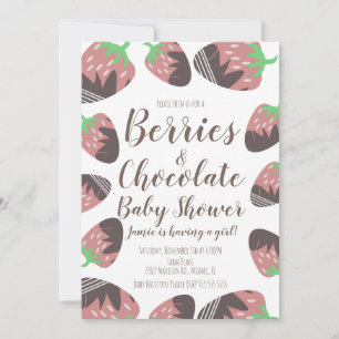 Convite de Churrasco de Bebê Morango de Chocolate 