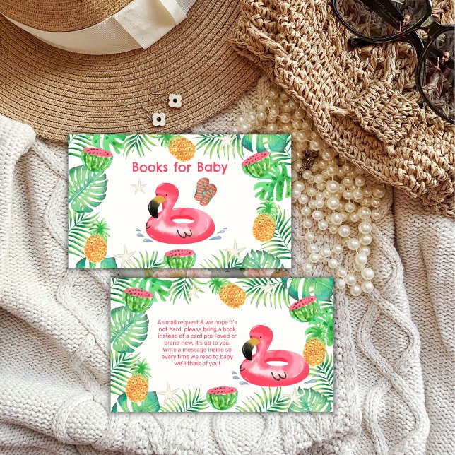 Convite de Churrasco de Bebê na Piscina da Praia  (Splish Splash Beach Pool Books For Baby Shower Enclosure Card)