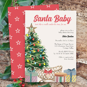 Convite de Churrasco de Bebê Natal Vintage