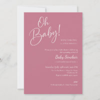 Convite de Churrasco de Bebê Oh Baby Dusty Rose Sc