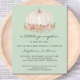 Convite de Churrasco de Bebê Pequeno Abóbora Verde