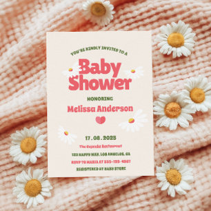 Convite de Churrasco de Bebê Retro Daisy para Meni