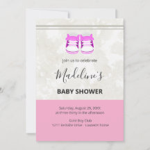 Convite de Churrasco de Bebê Rosa – Bebê Menina Pe