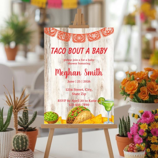 Convite de Churrasco de Bebê Rustico Taco (Criador carregado)