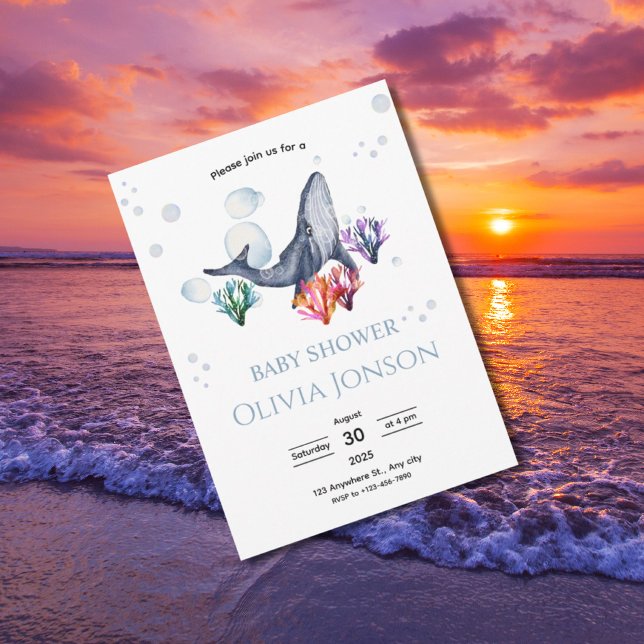 Convite de Churrasco de Bebê Tema Oceano (Criador carregado)