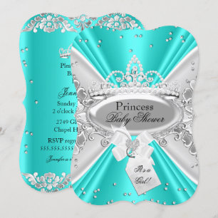 Convite de Churrasco de Bebê Tiara Princesa Prata