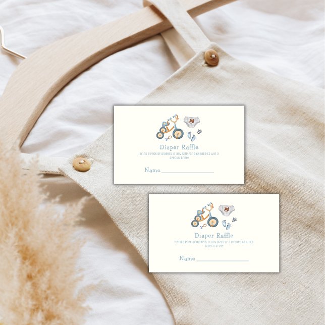 Convite de Churrasco de Bebê Urso de Pelúcia Berçá (Teddy Bear Toys Nursery Diaper Raffle Baby Shower Enclosure Card)