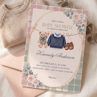 Convite de Churrasco de Bebê Urso de Pelúcia Prepp