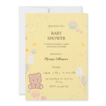 Convite de Churrasco de Bebê Urso Teddy Fofo 