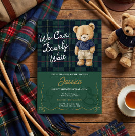 Convite de Churrasco de Bebê Urso Teddy Preppy