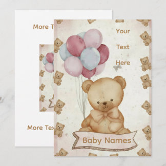 Convite de Churrasco de Bebê Urso Teddy Vintage