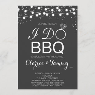 Convite de Churrasco de Casamento / Festa de Engaj