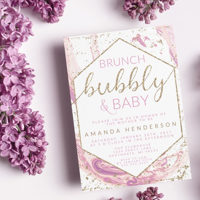 Convite de Churrasco de Chá de Bebê Brunch Bubbly  (Criador carregado)