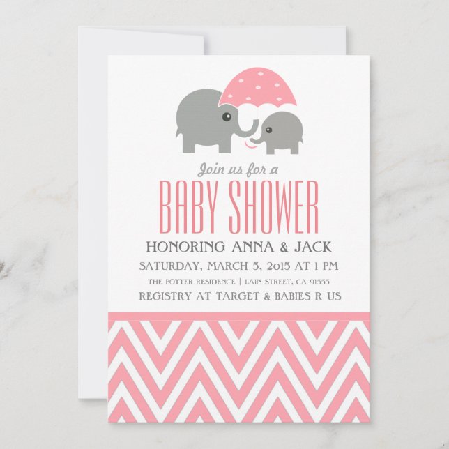 Convite de Churrasco de Chá de Bebê Guarda-Chuva d (Frente)