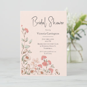 Convite de Churrasco de Noiva com Aquarela Floral 
