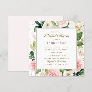 Convite de Churrasco de Noiva com Aquarela Floral