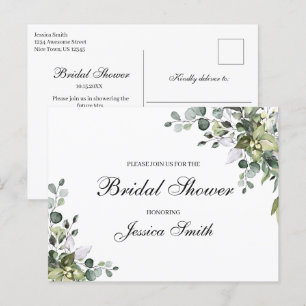 Convite de Churrasco de Noiva com Eucalipto em for