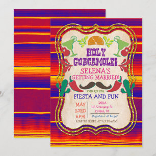 Convite de Churrasco de Noiva Fiesta Mexicana